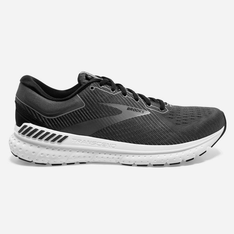 Brooks Men's Transcend 7 Road Running Shoes Singapore - Black/Ebony/Grey (96270-NZFG)